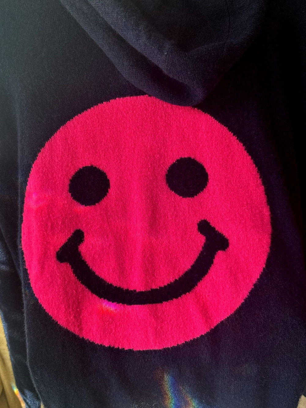 💙😊 Electric Smile Deep Navy Cashmere Hoodie 🎀💗